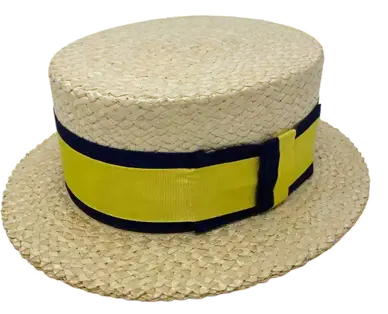 head wears Good-Old-Timey-Boater-Hat-color-Golden-Straw