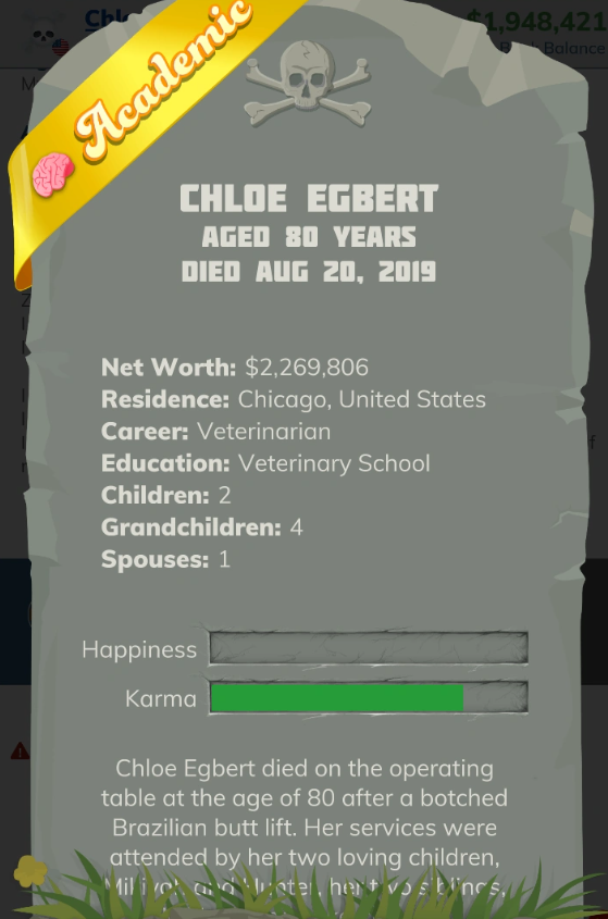 bitlife Ribbon acdmic