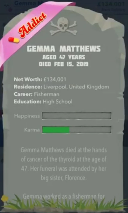 bitlife Ribbon addict