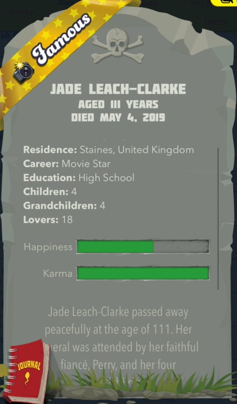 bitlife Ribbon famous