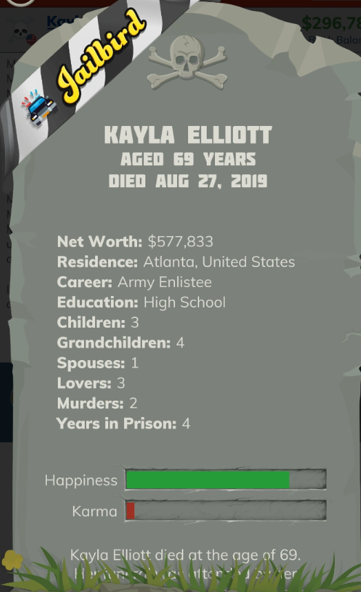 bitlife Ribbon jail bird