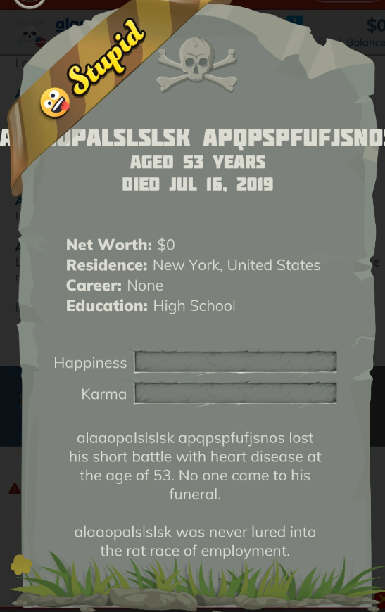 bitlife Ribbon stupid