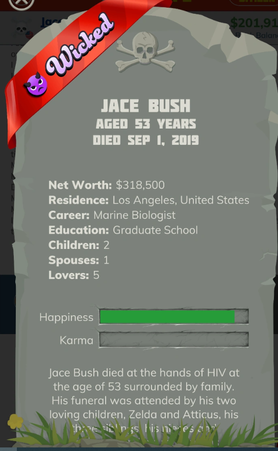 bitlife Ribbon wicked