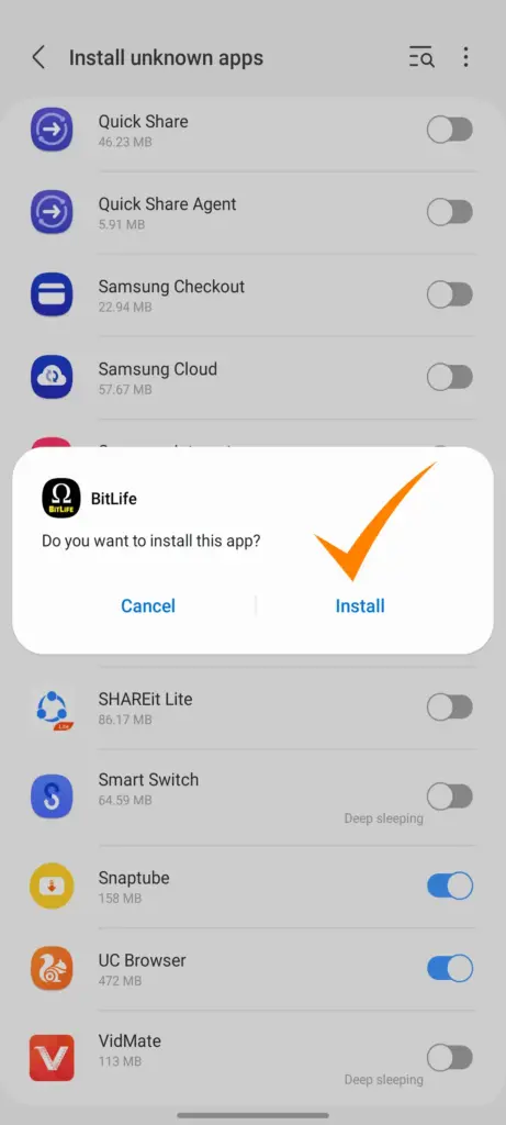 bitlife download  install button option screen page
