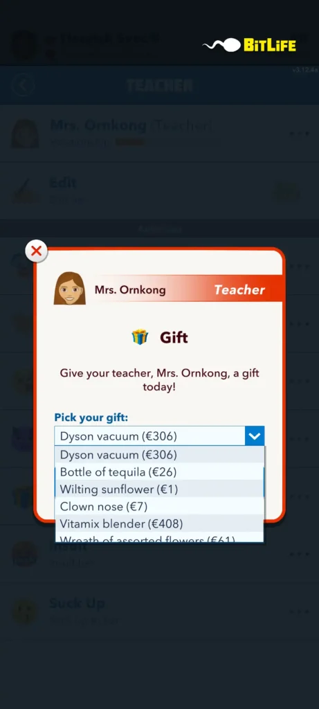 give gift to teacher