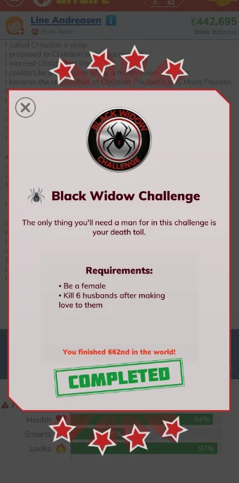 black widow challenge complete
