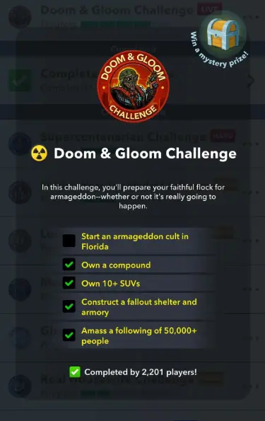 Bitlife Doom and Gloom Challenge